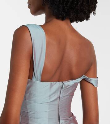 Asymmetric ruched gown | Marmar Halim