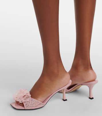Skye Corsage floral-appliqué lace mules | Jimmy Choo