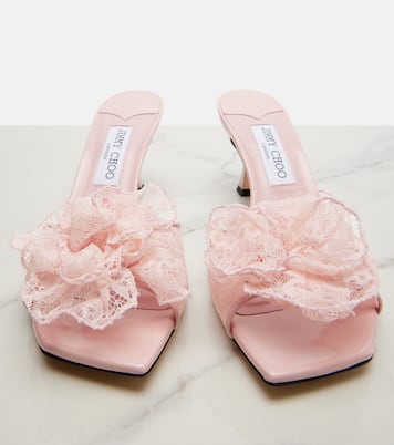 Skye Corsage floral-appliqué lace mules | Jimmy Choo