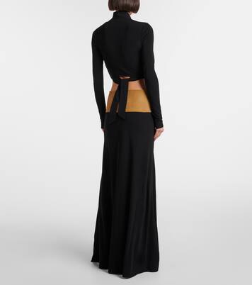 Robe Contour aus Jersey mit Veloursleder | Christopher Esber