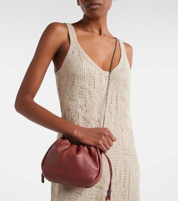 Mellow Mini leather crossbody bag | Brunello Cucinelli