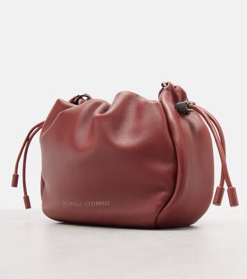 Mellow Mini leather crossbody bag | Brunello Cucinelli