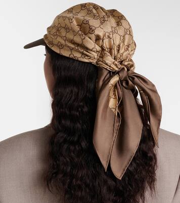 Cappello da baseball in twill di seta GG | Gucci