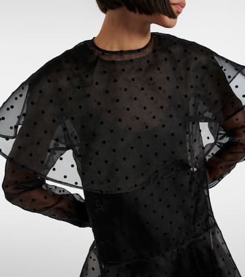 Vestido corto de organza con lunares | Ganni