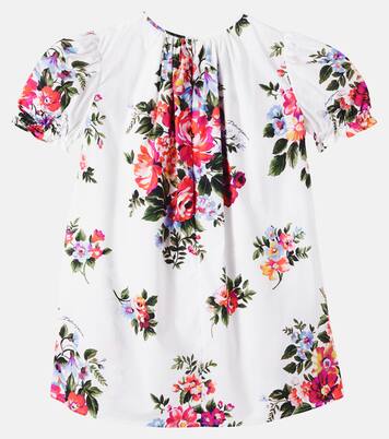 Floral cotton poplin dress | Dolce&Gabbana Kids