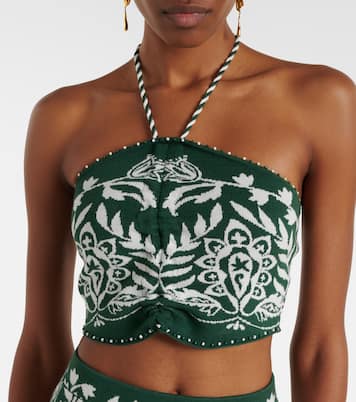 Beaded halterneck crop top | Farm Rio