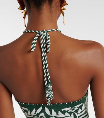 Beaded halterneck crop top | Farm Rio