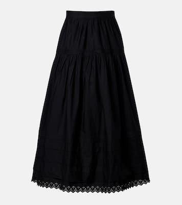 Sebastiane cotton poplin midi skirt | Dôen