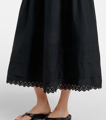 Sebastiane cotton poplin midi skirt | Dôen