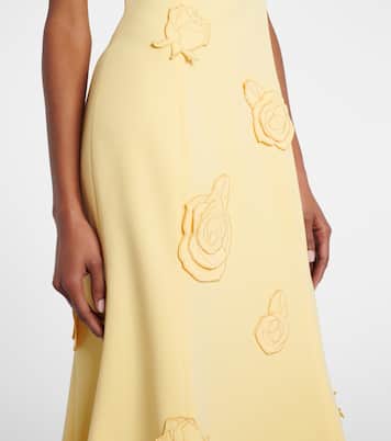 Emily floral-appliqué midi dress | Leo Lin