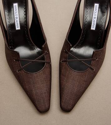 Montbalo raffia slingback pumps | Manolo Blahnik