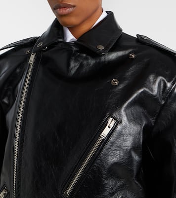 Wattierte Bikerjacke aus Leder | Saint Laurent