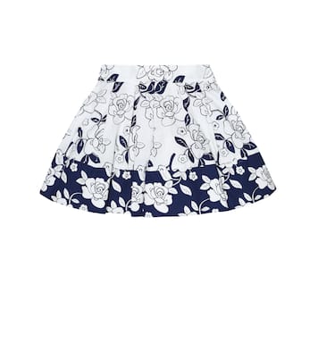Falda evasé de algodón floral | Monnalisa
