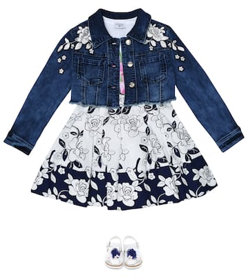 Falda evasé de algodón floral | Monnalisa