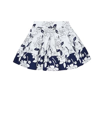 Falda evasé de algodón floral | Monnalisa
