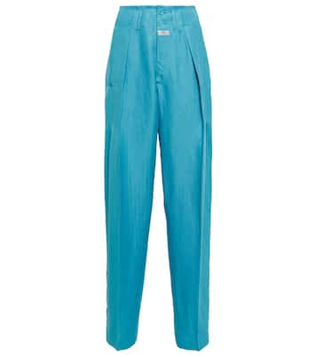 Pantalon à taille haute en lin et soie | Etro