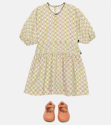 Agathis printed linen-blend dress | Caramel