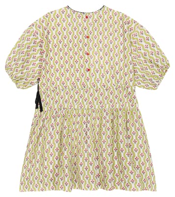 Agathis printed linen-blend dress | Caramel