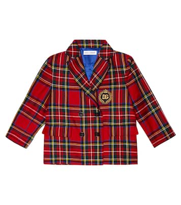 Checked tartan wool blazer | Dolce&Gabbana Kids