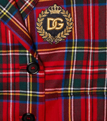 Checked tartan wool blazer | Dolce&Gabbana Kids