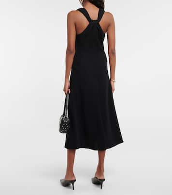 Twisted back wool-blend halter dress | Vince