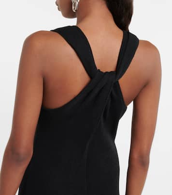 Twisted back wool-blend halter dress | Vince