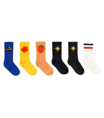 Set of 6 printed cotton-blend socks | Mini Rodini