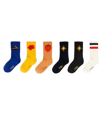 Set of 6 printed cotton-blend socks | Mini Rodini