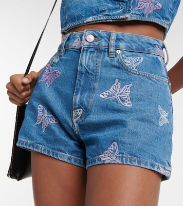 Shorts di jeans ricamati | Ganni