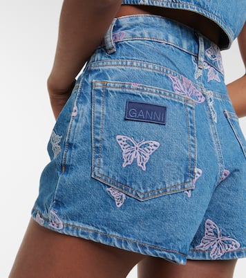 Shorts di jeans ricamati | Ganni