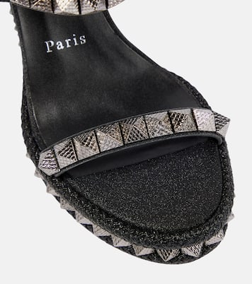 Espadrilles Pyraclou en cuir à ornements | Christian Louboutin