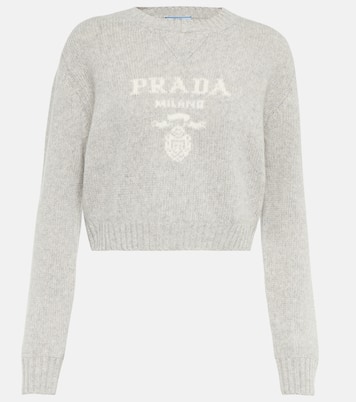 Virgin wool and cashmere cropped sweater | Prada