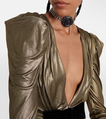 Embellished metallic gown | Alessandra Rich