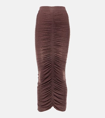 Falda midi de jersey con cristales | Alex Perry