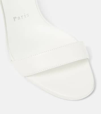 Bridal Loubigirl 100 raffia-trimmed leather sandals | Christian Louboutin