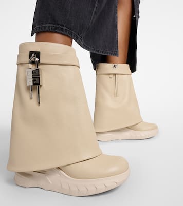 Bottines Shark Lock Biker en cuir | Givenchy