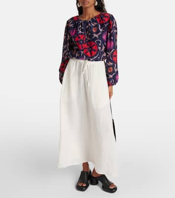 Blusa Fraser in cotone e seta con stampa | Velvet