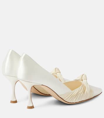 Manolo Blahnik Beccara bow silk satin pu