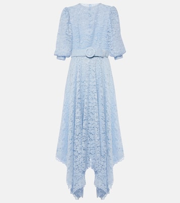 Vestido midi asimétrico de encaje floral | Costarellos