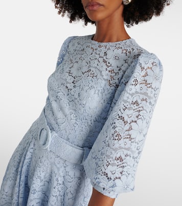Vestido midi asimétrico de encaje floral | Costarellos