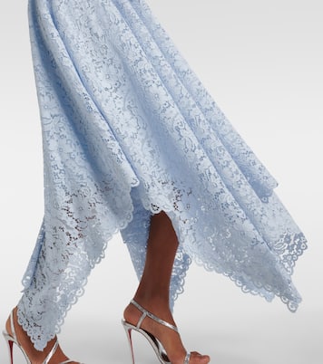 Vestido midi asimétrico de encaje floral | Costarellos