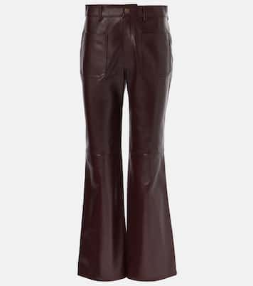 Mid-rise leather flared pants | Chloé