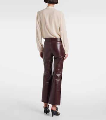 Mid-rise leather flared pants | Chloé