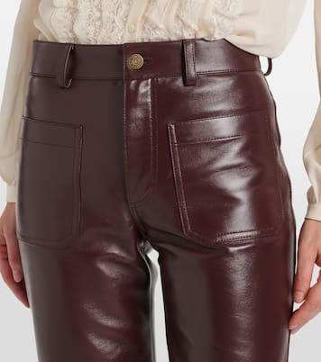 Mid-rise leather flared pants | Chloé