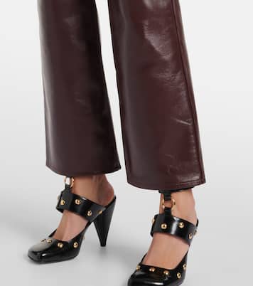 Mid-rise leather flared pants | Chloé