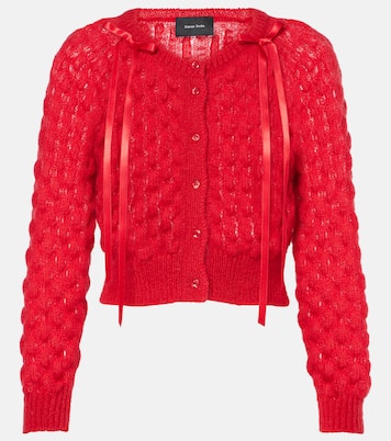 Bow-detail open-knit wool-blend cardigan | Simone Rocha