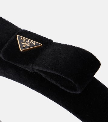 Bandeau en velours à logo | Prada