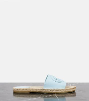 GG cutout leather espadrille slides | Gucci