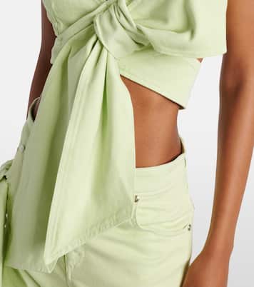 Top de denim con lazo | Blumarine