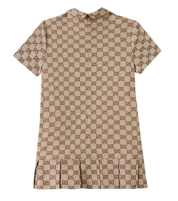 Abito a pieghe in canvas GG | Gucci Kids